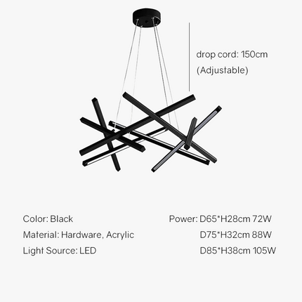 Suspension LED créative en métal style nordique branche — LZ4P9XQ