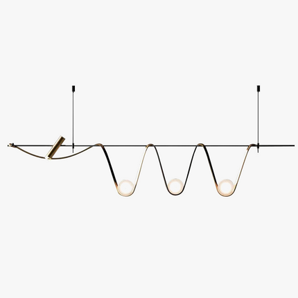lustre moderne à led design nordique en verre lumineux