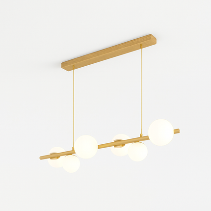 Lustre LED décoratif imitation fer et bois moderne — LZ7XQ2