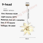B-D80cm / Corps de lampe chromé / Blanc froid6000K