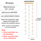 30 lampes / Noir / Base rectangulaire | Lumière trichromatique