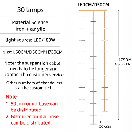 Lustre LED élégant pour escalier au design moderne — LZ4X9P2