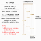 12 lampes / Noir / Base rectangulaire | Lumière trichromatique