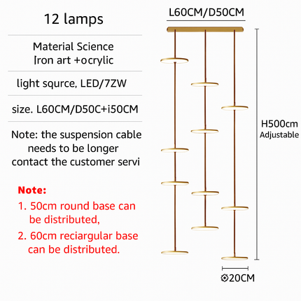 Lustre LED élégant pour escalier au design moderne — LZ4X9P2