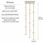 18 lampes / Noir / Base rectangulaire | Lumière trichromatique