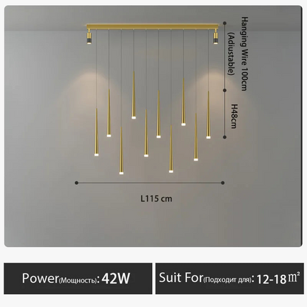 lustre moderne lumineux à économie d'énergie pour une ambiance chaleureuse