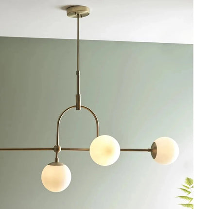 lustre moderne minimaliste en verre sphérique pour bar et déco créative