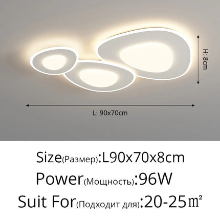 Lustre minimaliste moderne avec plafonniers pavés — LZ4X9T2