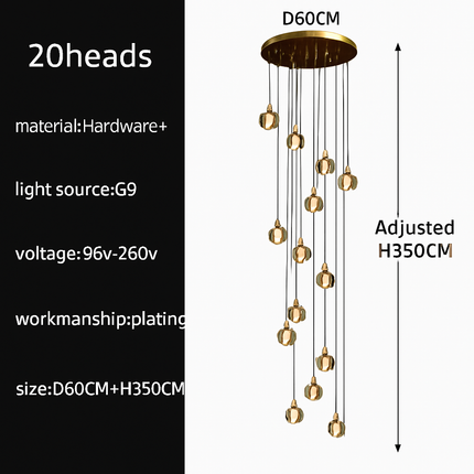 Lustre LED moderne noir et doré au design élégant — LZ4X9T