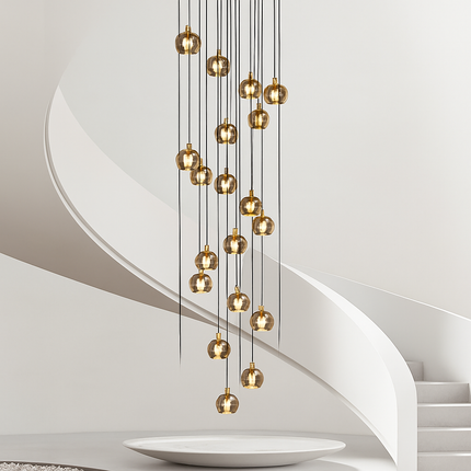 Lustre LED moderne noir et doré au design élégant — LZ4X9T