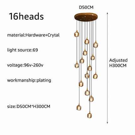 Lustre LED moderne noir et doré au design élégant — LZ4X9T