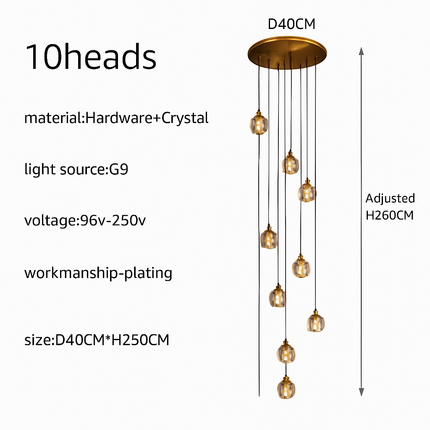 Lustre LED moderne noir et doré au design élégant — LZ4X9T