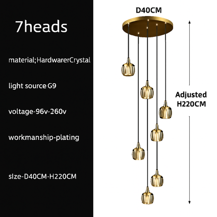 Lustre LED moderne noir et doré au design élégant — LZ4X9T