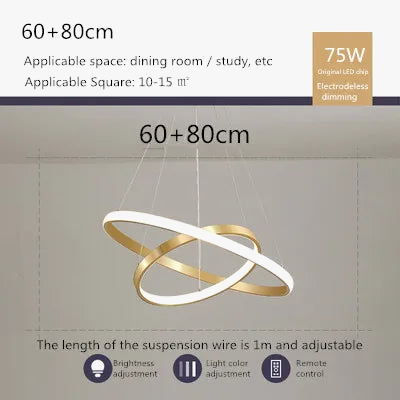 Lustre nordique moderne à télécommande au design épuré — LZ4X9J