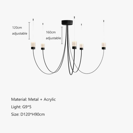 lustre moderne nordique design créatif éclairage suspendu élégant