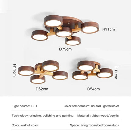 Lustre suspension nordique en bois pour intérieur contemporain — LZ4X9M
