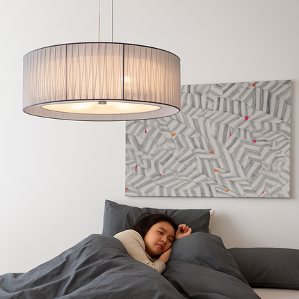Lustre nordique en fer avec abat-jour en gaze — LZ4P9XQ
