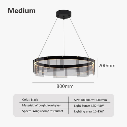 Suspension LED nordique en verre fumé moderne — LZ4X9T1
