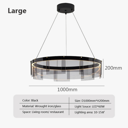 Suspension LED nordique en verre fumé moderne — LZ4X9T1