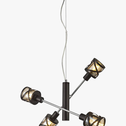 Lustre suspension réglable en verre style industriel rétro nordique — LZ4X9P
