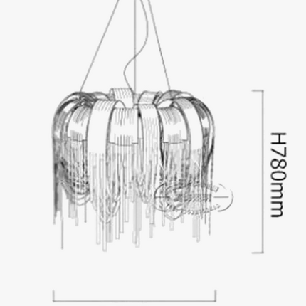 Lustre contemporain en aluminium avec pampilles décoratives — LZ4X9M2