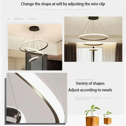 Lustre moderne rond à trois cercles design élégant — LZ4X9P2Q