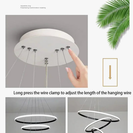 Lustre moderne rond à trois cercles design élégant — LZ4X9P2Q