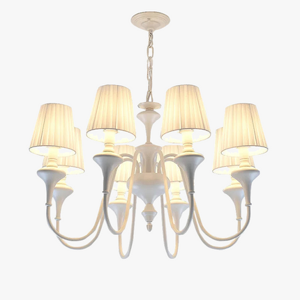 Lustre métal à 3 ou 6 lumières avec abat-jour en tissu — LZ4X9M