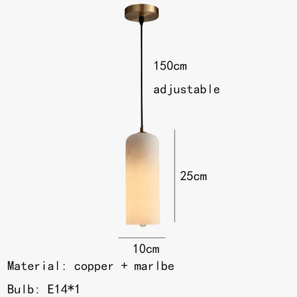 Lustre naturel en marbre avec ampoule cuivre simple — LZ4X9P