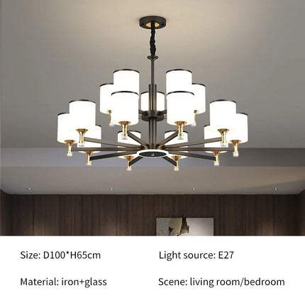Lustre nordique 15 têtes pour intérieur lumineux design moderne — LZ4X7Q9