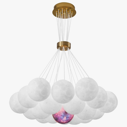 Lustre suspension boule en verre imprimé 3D planète lune — LZ4X9P