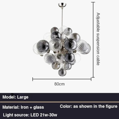 Lustre nordique en fer avec bulles de verre luxueuses — LZ4X9P7Q