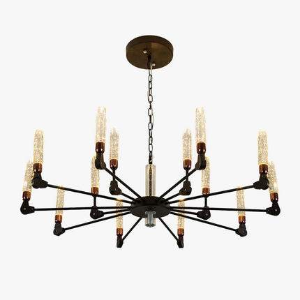 Lustre suspension nordique en fer et cristal moderne — LZ4X9V