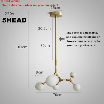 Lustre suspension nordique en verre pour éclairage élégant — LZ4X9B
