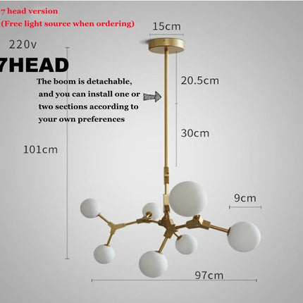 Lustre suspension nordique en verre pour éclairage élégant — LZ4X9B