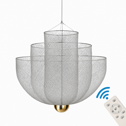 Lustre LED dimmable en grille métallique au design géométrique — LZ4X9J