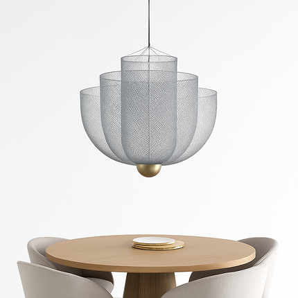 Lustre LED dimmable en grille métallique au design géométrique — LZ4X9J