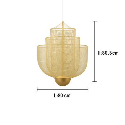 Lustre LED dimmable en grille métallique au design géométrique — LZ4X9J