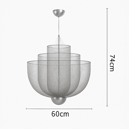 Lustre LED dimmable en grille métallique au design géométrique — LZ4X9J