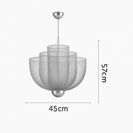 Lustre LED dimmable en grille métallique au design géométrique — LZ4X9J