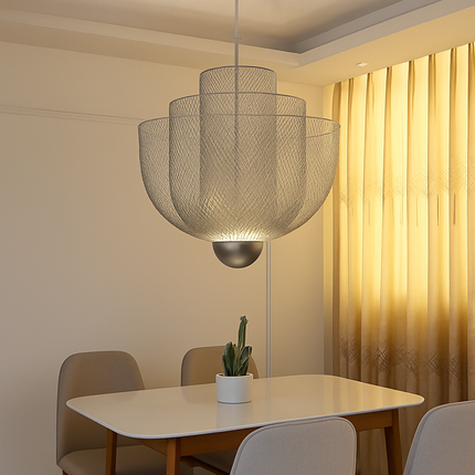 Lustre LED dimmable en grille métallique au design géométrique — LZ4X9J
