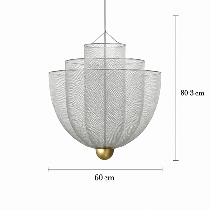 Lustre LED dimmable en grille métallique au design géométrique — LZ4X9J