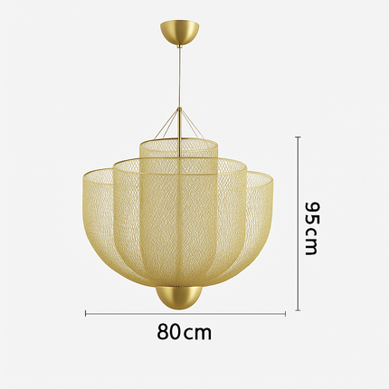 Lustre LED dimmable en grille métallique au design géométrique — LZ4X9J