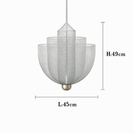 Lustre LED dimmable en grille métallique au design géométrique — LZ4X9J