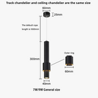 Éclairage sur rail noir / 9W / Lumière chaude 3000K