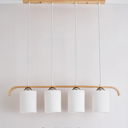 Lustre suspension nordique en bois et verre pour intérieur — LZ4X9TQ