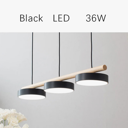 Lustre suspension nordique en bois massif avec LED intégrée — LZ4P9X