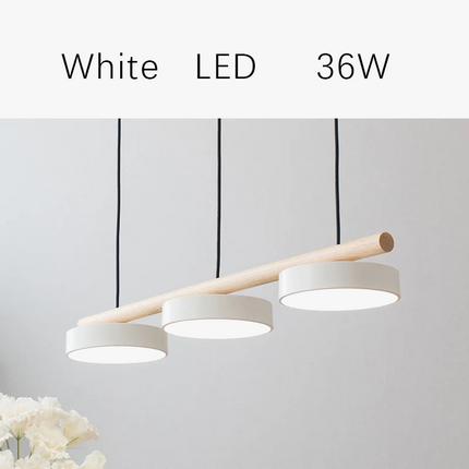 Lustre suspension nordique en bois massif avec LED intégrée — LZ4P9X