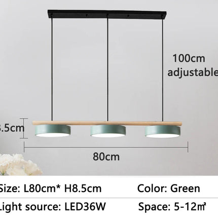 Lustre suspension nordique en bois massif avec LED intégrée — LZ4P9X