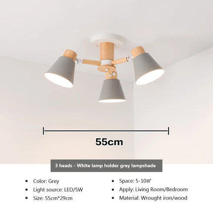 Lustre suspension nordique en bois massif pour hôtel et restaurant — LZ4P9X